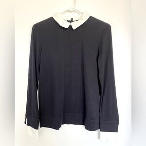 Hobbs of London, Naby Long Sleeve Blouse with White Collar, Size S, NWOT